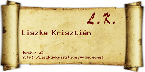 Liszka Krisztián névjegykártya